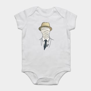 Mummy Face in Suit, Tie, and Hat Baby Bodysuit